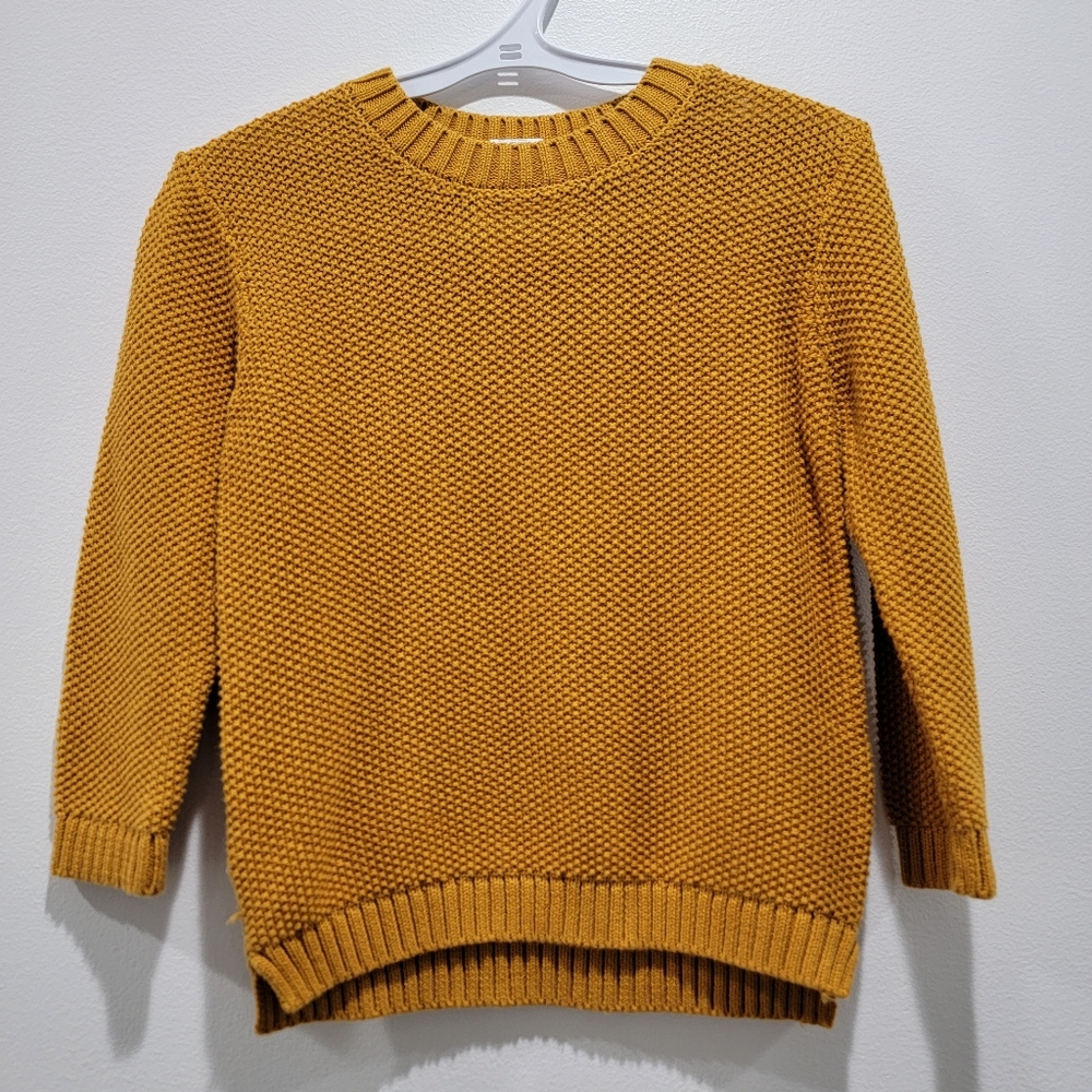 🆕️H&M Yellow Mustard Knit Sweater Sz 12-18M